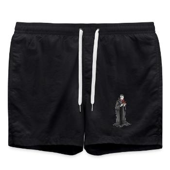 Vampir Halloween Kuchen - Badeshorts - Schwarz - Vorne - AI Model Male 185 light (185cm)