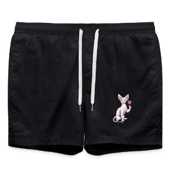 Sucette Chat Sphynx - Short de bain - noir - Devant - AI Model Male 185 light (185cm)