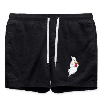 Ghost Halloween french fries - Swim Trunks - black - Front - AI Model Male 185 light (185cm)