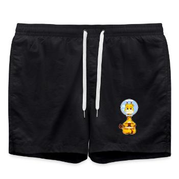 Giraffe Aquarium - Swim Trunks - black - Front - AI Model Male 185 light (185cm)