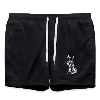 Violin Drawing - Swim Trunks - black - Front - AI Model Male 185 light (185cm)