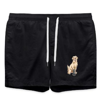 Labrador Chess Piece Pawn Chess - Swim Trunks - black - Front - AI Model Male 185 light (185cm)