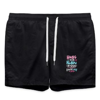 Mittagessen Schule Cafeteria Crew - Badeshorts - Schwarz - Vorne - AI Model Male 185 light (185cm)