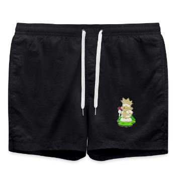 Schachfigur König Schach - Badeshorts - Schwarz - Vorne - AI Model Male 185 light (185cm)