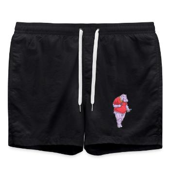 Nilpferd Dart Dartpfeil - Badeshorts - Schwarz - Vorne - AI Model Male 185 light (185cm)