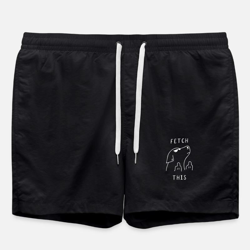 Fetch This | Funny Dog - Swim Trunks - black