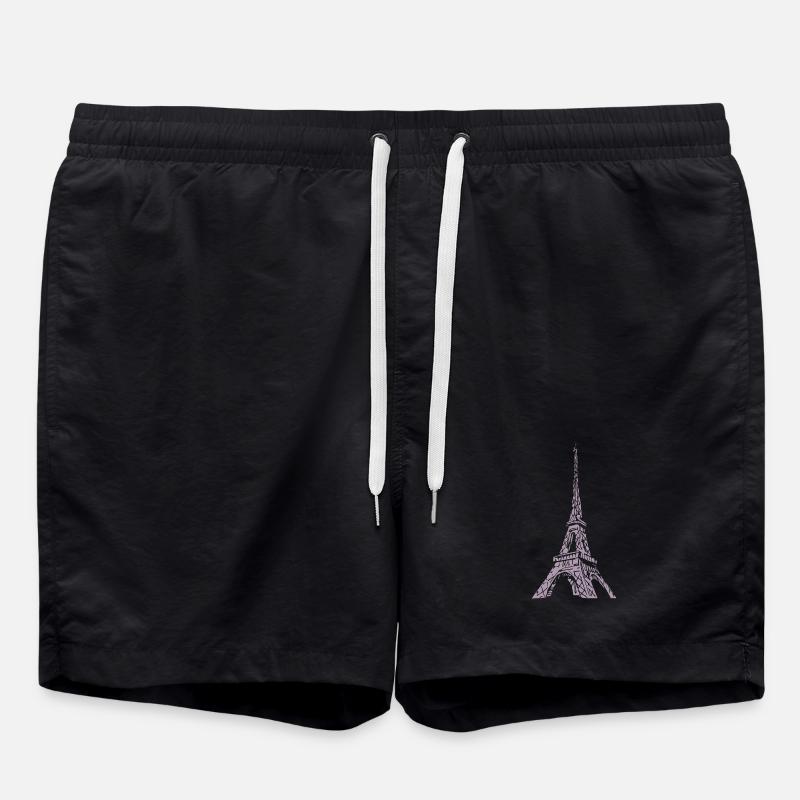 Eiffelturm Silhouette Paris Grunge Look - Badeshorts - Schwarz