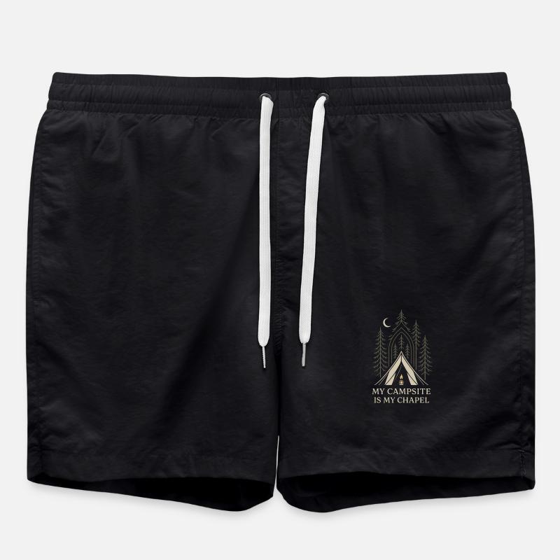 Solo Camping Introverted Camper Quiet - Swim Trunks - black