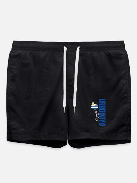 Uruguayan pride, vertical design - Swim Trunks - black