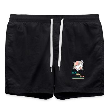 Licorne pastel Je suis moi - Short de bain - noir - Devant - AI Model Male 185 light (185cm)