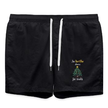 Glitzernde Tanne Ich strahle, ich bin - Badeshorts - Schwarz - Vorne - AI Model Male 185 light (185cm)