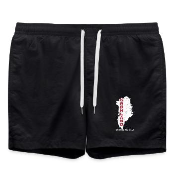Grönlandkarte: Nicht zum Verkauf - Badeshorts - Schwarz - Vorne - AI Model Male 185 light (185cm)