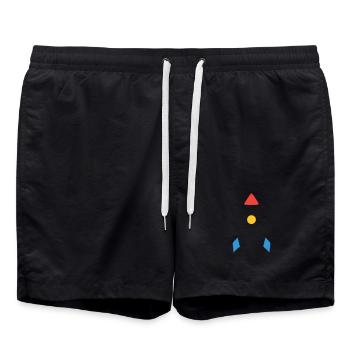 Abstraktes Rakete Raumschiff - Badeshorts - Schwarz - Vorne - AI Model Male 185 light (185cm)