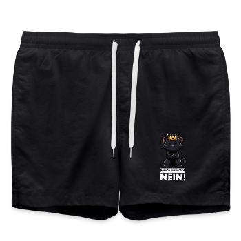 Before you ask No Cat Cats Cat Lover - Swim Trunks - black - Front - AI Model Male 185 light (185cm)