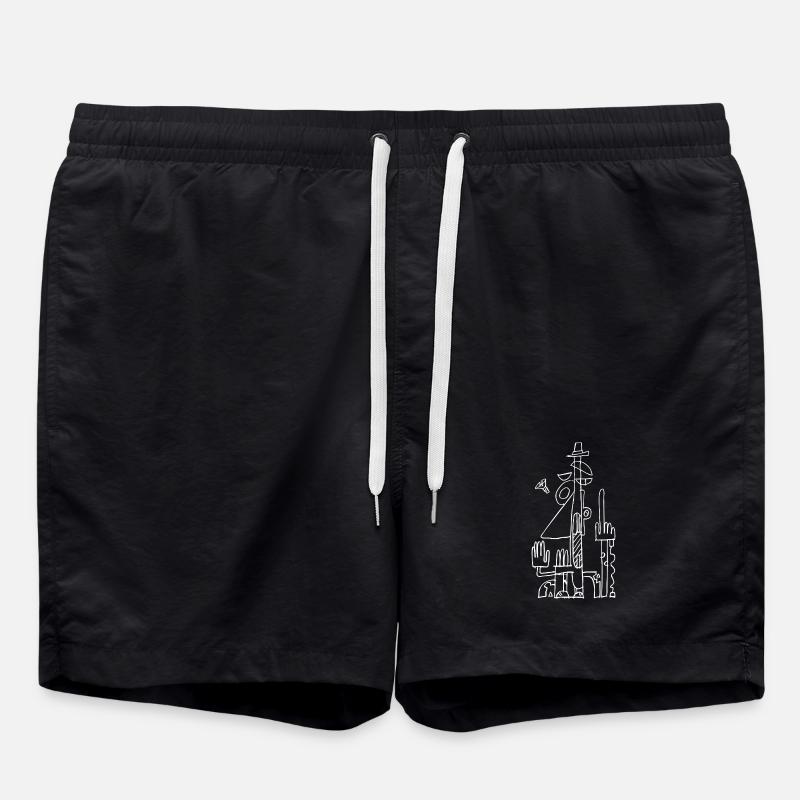 herr abstrakt - Badeshorts - Schwarz