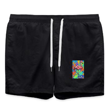 Flamingo - Badeshorts - Schwarz - Vorne - AI Model Male 185 light (185cm)