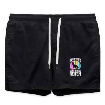 Reiten Pferdeliebhaber Reiterhof Pferde - Badeshorts - Schwarz - Vorne - AI Model Male 185 light (185cm)