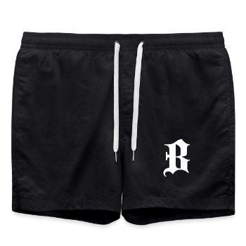 Gothic Monogram B - Swim Trunks - black - Front - AI Model Male 185 light (185cm)