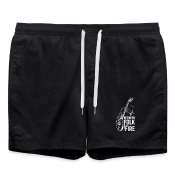 Tambura - Between Folk and Fire - Balkan Musik - Badeshorts - Schwarz - Vorne - AI Model Male 185 light (185cm)