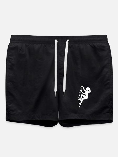 Boulder Silhouette – Aesthetics & Chalk Focus - Swim Trunks - black
