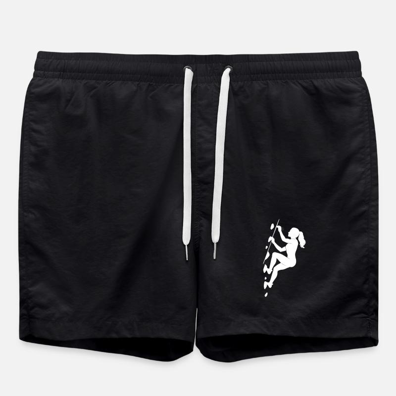 Boulder Silhouette – Aesthetics & Chalk Focus - Swim Trunks - black