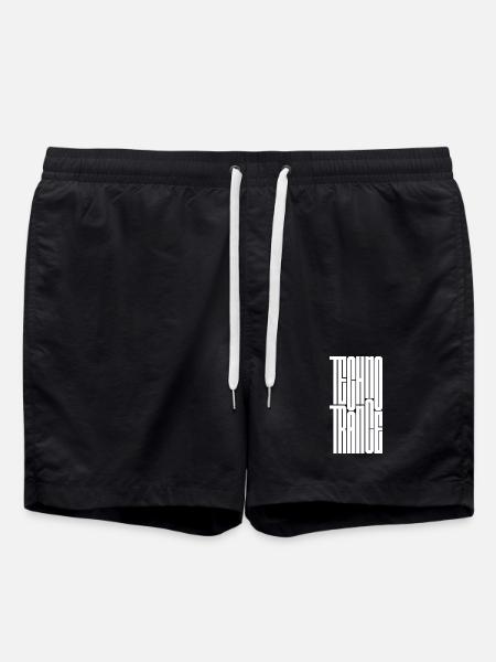 Techno Trance logo design - Swim Trunks - black