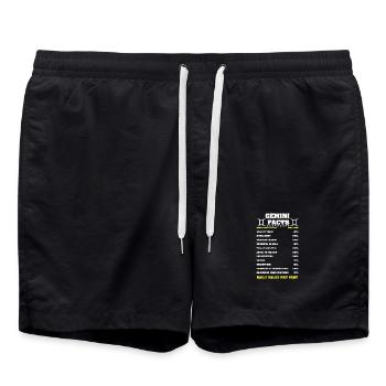 Sternzeichen Zwilling - Badeshorts - Schwarz - Vorne - AI Model Male 185 light (185cm)