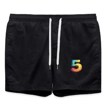 Bande dessinée à 5 chiffres - Short de bain - noir - Devant - AI Model Male 185 light (185cm)