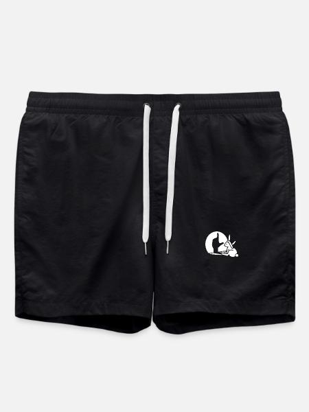 Kaninchen Schatten Hand, LOSER Zeichen Verlierer - Badeshorts - Schwarz
