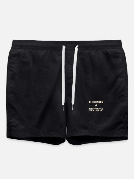 Elektriker Shirt – Wir wissen, wo Strom langläuft - Badeshorts - Schwarz