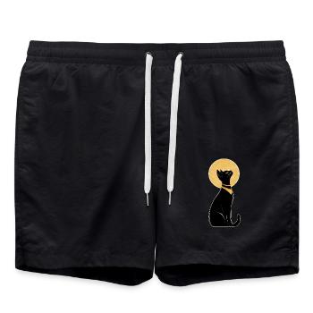 Chat égyptien - Short de bain - noir - Devant - AI Model Male 185 light (185cm)