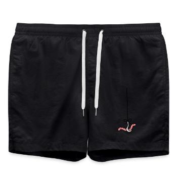 crochet de la faim crochet crochet de pêche corde de cordon voiture comique - Short de bain - noir - Devant - AI Model Male 185 light (185cm)