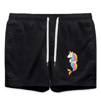 Licorne sirène princesse cadeau - Short de bain - noir - Devant - AI Model Male 185 light (185cm)