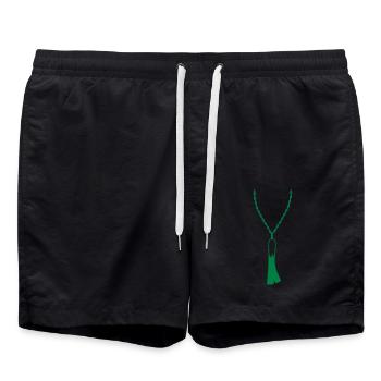 Schmuck Lauch Halskette - Badeshorts - Schwarz - Vorne - AI Model Male 185 light (185cm)