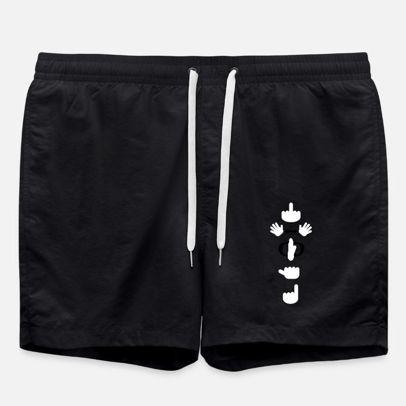 FUCKING BIG SHARK BEHIND YOU - Swim Trunks - black