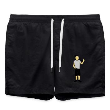 Youth Silhouette Peace Sign - Swim Trunks - black - Front - AI Model Male 185 light (185cm)