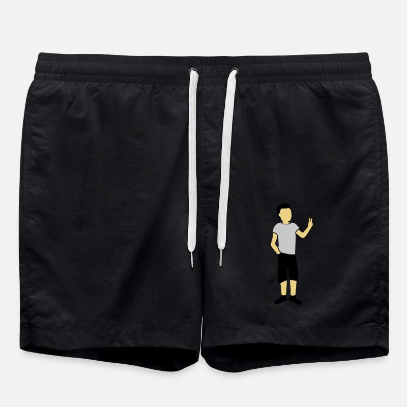 Jungendlicher Silhouette Peace Zeichen - Badeshorts - Schwarz