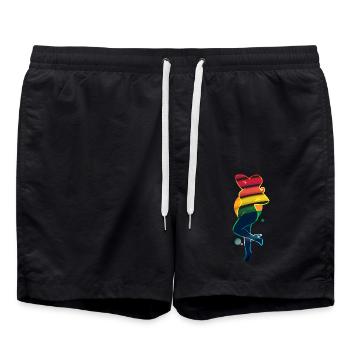 Femme arc-en-ciel - Short de bain - noir - Devant - AI Model Male 185 light (185cm)
