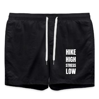 Randonnée : élevé, stress, faible - Short de bain - noir - Devant - AI Model Male 185 light (185cm)