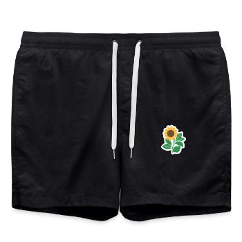 Sonnenblume - Badeshorts - Schwarz - Vorne - AI Model Male 185 light (185cm)