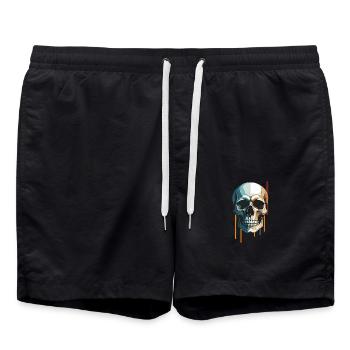 Skull Art - Crâne moderne dans un design bicolore - Short de bain - noir - Devant - AI Model Male 185 light (185cm)