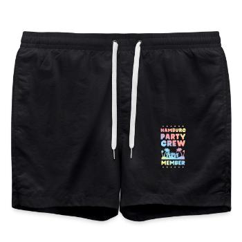 Hamburg Party Crew - Badeshorts - Schwarz - Vorne - AI Model Male 185 light (185cm)