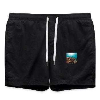 Coral reef - Swim Trunks - black - Front - AI Model Male 185 light (185cm)