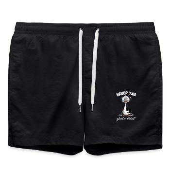 Hamburg Schiet Hamburger Nordsee Möwe Lustig - Badeshorts - Schwarz - Vorne - AI Model Male 185 light (185cm)