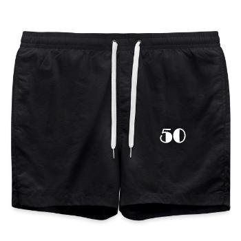 50. 50 ANS. 50e ANNIVERSAIRE. ANNIVERSAIRE 50 ANS - Short de bain - noir - Devant - AI Model Male 185 light (185cm)