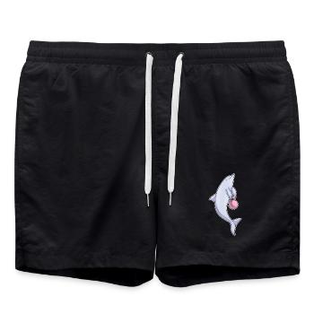 Delfin Bodybuilder Hantel Bodybuilding - Badeshorts - Schwarz - Vorne - AI Model Male 185 light (185cm)