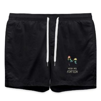 Mook Mol Fofftein Plattdeutsch Lustige Sprüche - Badeshorts - Schwarz - Vorne - AI Model Male 185 light (185cm)