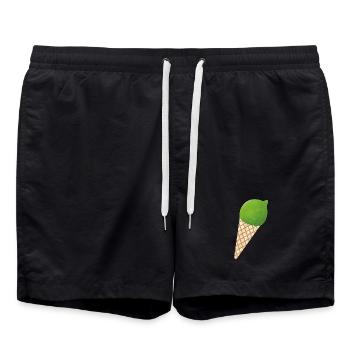 Glace au citron vert Glace d’été Citron Fruit Vacances - Short de bain - noir - Devant - AI Model Male 185 light (185cm)
