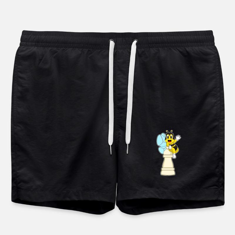 Schachfigur Bauer Biene Schach - Badeshorts - Schwarz