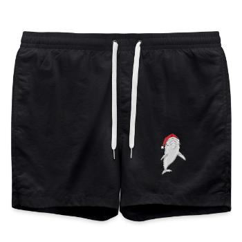 Delfin Weihnachten Weihnachtsmütze - Badeshorts - Schwarz - Vorne - AI Model Male 185 light (185cm)